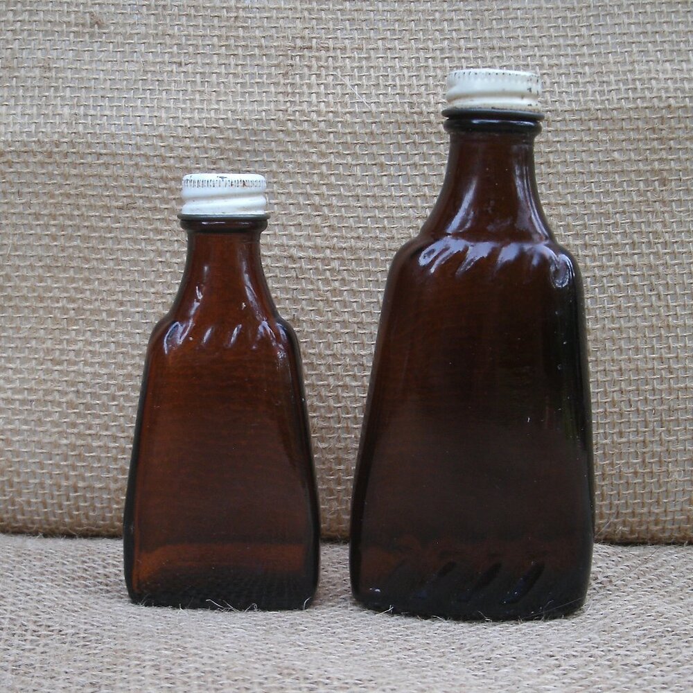 Vintage McCormick Extract Glass Bottles Set of 2